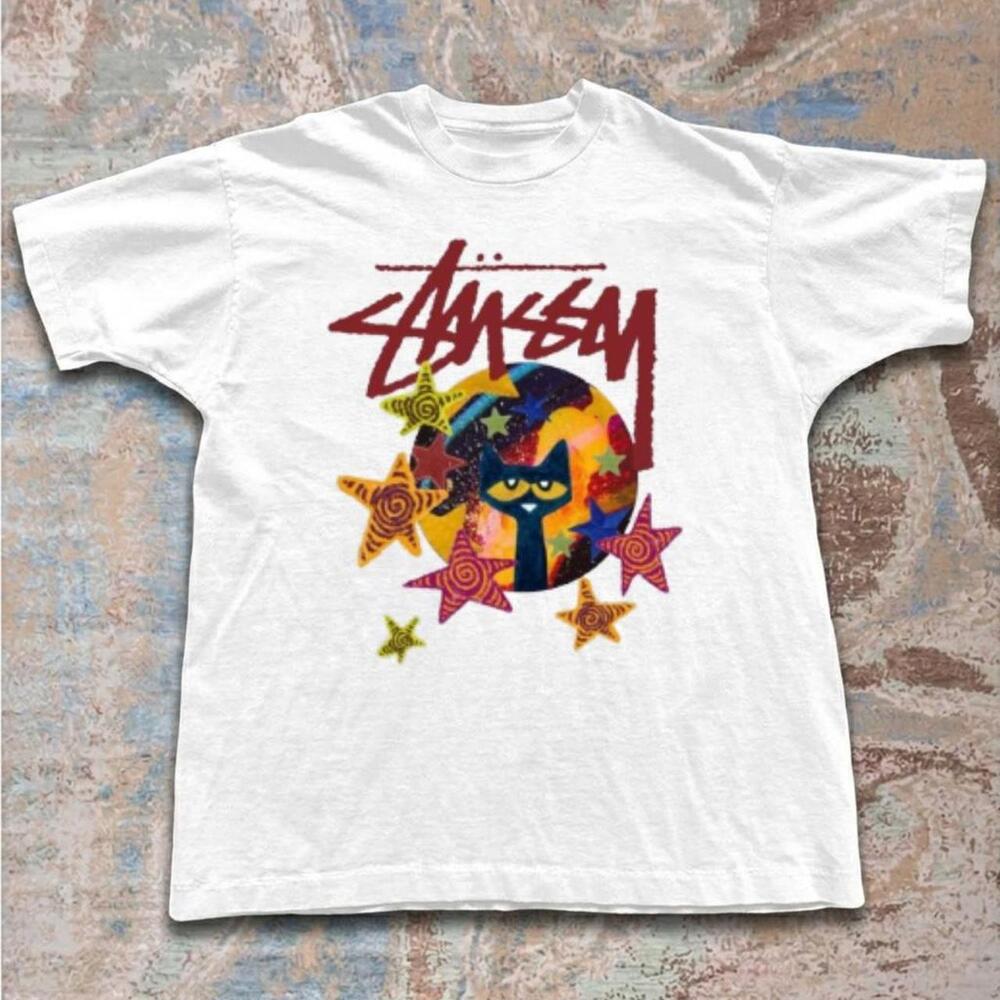 Stussy X Pete The Cat White Tee